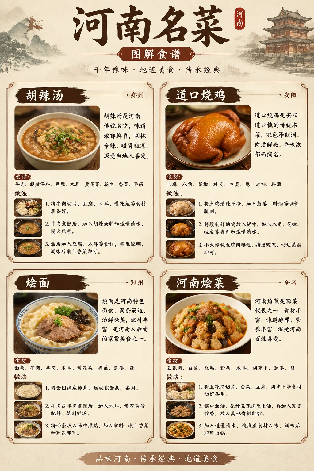 河南名菜主题的中式菜单视觉设计